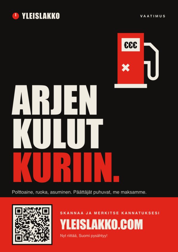Juliste: Arjen kulut kuriin